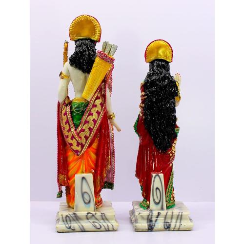 Size 18 eSplanade Ram ji Shri Ram and Sita Maa Murti Idol Statue Sculpture | Decorative Items - Home Decor | Resin - Multi - 18 Inches (Big Size)