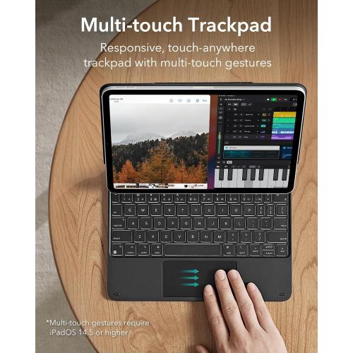ESR iPad Air 11 inch Case with Keyboard (M3/M2, 2025/2024), iPad Pro 11 (4th/3rd/2nd/1st Gen) & Air 5/4th Magic keyboard Case, Easy-Set Floating Cantilever Stand, Precision Multi-Touch Trackpad, Black