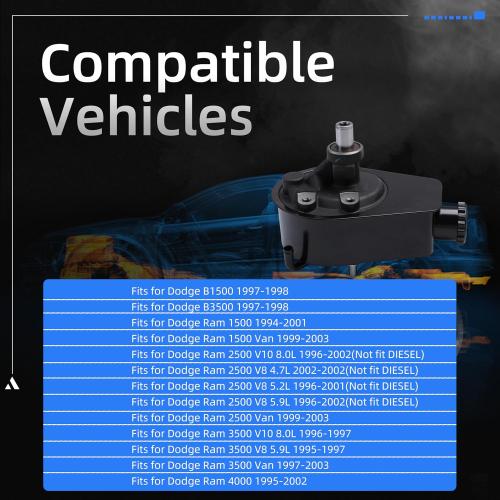 Power Steering Pump, for Dodge B1500/B3500/Ram 1500/Ram 2500/Ram 3500/Ram 4000 1994-2002, for Ram 1500 Van/Ram 2500 Van/Ram 3500 Van 1999-2003, 20-7953 ‼️has mild oil and possible stains ‼️