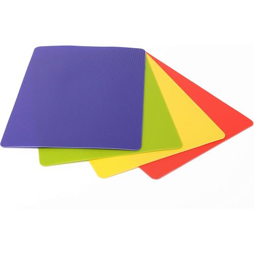 Dexas Heavy Duty Cutting Board Grippmat, Flexible Cutting Boards for Kitchen, Set of 4, Non Slip Plastic Board Cutting Mat Small Size 5.5 x 8, Blue, Green, Yellow, Red Set, Kitchen Gadgets