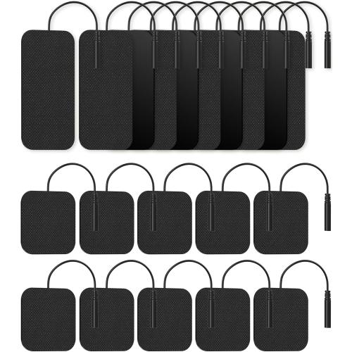 TENS Unit Replacement Pads, Nursal Reusable Self-Adhesive Electrodes Pads 20 Packs 2x2” 2x4”, Latex Free Pigtail TENS Pads, Compatible with TENS 7000, AUVON TENS, Etekcity, Nicwell Care Tens
