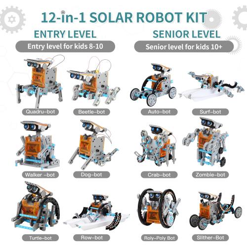 Lucky Doug Solar Power Kits Toys for Boys Ages 8-13, STEM Robot Kit Toys Gifts for Kids 8 9 10 11 12 13 Years, Educational Building Science Experiment Set Birthday for Kids Boys Girls
