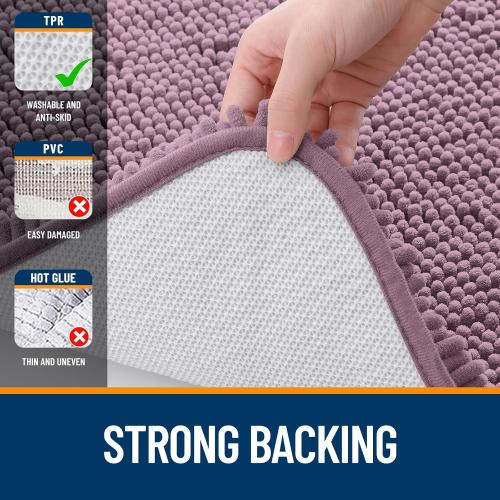 Bathroom Rugs Sets 3 Piece, Soft Absorbent Chenille Bath Mats and U-Shaped Contour Toilet Rug, Quick Dry, Home Decor Accessories, Bath Mat Set for Bathroom