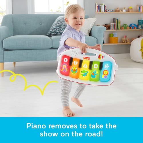 Fisher-Price Baby Playmat Deluxe Kick & Play Piano Gym for Learning & 2 Maracas Soft Rattles for Newborn to Toddler Play Ages 0  Months