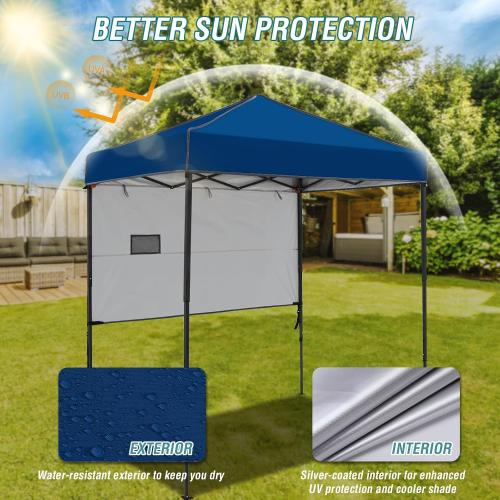 Color Blue EAGLE PEAK Instant Pop Up Canopy with Adjustable Sun Wall , Straight Lightweight Compact Portable Tent with Carry Bag, Dark Blue