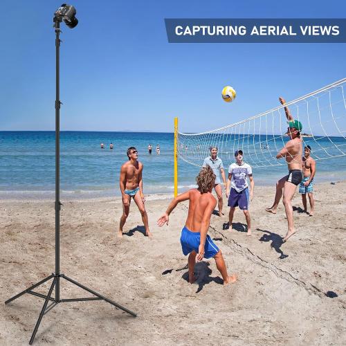 13.1' Heavy Duty Light Stand Photography, Sdfghj 157.2in/4m Adjustable Metal Professional Sky High Tripod with Air Cushioned with 1/4& 3/8 Screw Adapter Compatible with Most DSLR Cameras