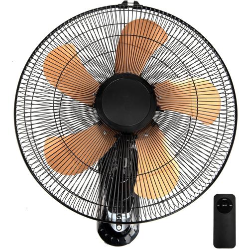 Black 20 Inch Wall Mount Fan with Remote Control Wall Mounted Oscillating Fan with 3 Speed Settings, Adjustable Tilt and Timing for Bedroom 18in Metal Fans Blade