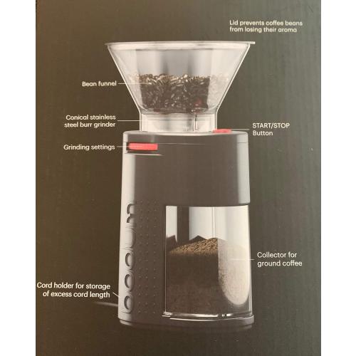 Bodum Bistro Standard Conical Burr Electric Coffee Grinder, 12 Inches, Black‼️light dirt‼️
