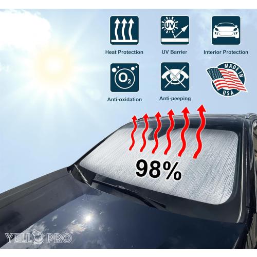 YelloPro Custom Fit Reflective Front Windshield Sunshade for 2022 2023 2024 2025 2026 Hyundai Tucson, Hybrid, SUV, Sun Protection UV Reflector Accessories [Made in USA]