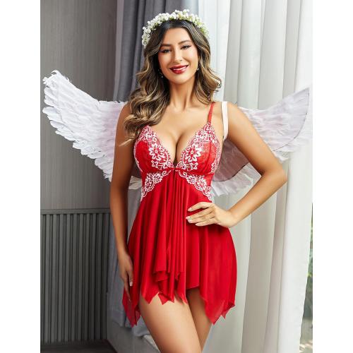 Size xxl...Avidlove Women Lace Lingerie Front Closure Babydoll V Neck Nightwear Sexy Chemise Nightie