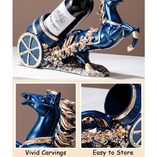Horse Wine Bottle Holder,Decorative Wine Bottle Display—Resin Sculpture Wine Racks Figurines for Kitchen/Cellar/Bar Decor Organizer,Year of the Horse 2026 Gifts for Women/Men Housewarming