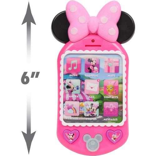 Disney Junior Minnie Bow-Tique Why Hello Pretend Play Cell Phone, Lights and Sounds, Batteries Included, Kids Toys for Ages 3 Up by Just Play