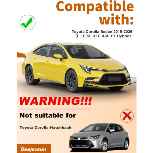 Window Visors Rain Guards for Toyota Corolla Sedan 2020-2026 | 6PCS,Out-Channel,Low Profiles,Extra-Thick,Extra Durable,Vent Visors,Window Deflectors,Vent Shades,Car Accessories
