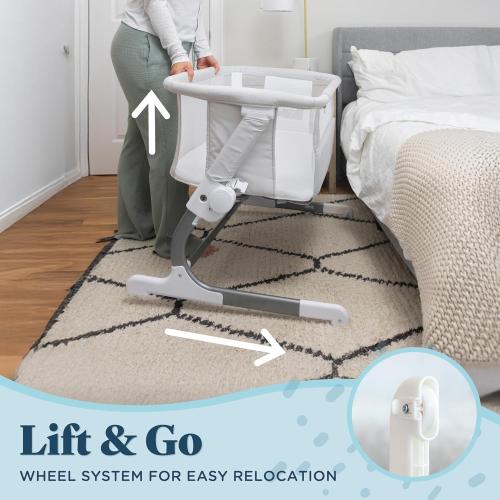 Baby Delight Beside Me Dreamer Bassinet | Bedside Sleeper | 7-Position Height Adjustment | Driftwood Grey