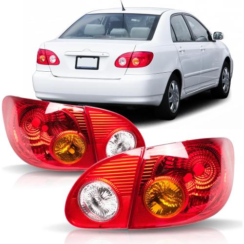 Tail Lights Assembly Compatible with 2003-2008 Toyota Corolla Inner   Outer Tail Lamps Driver and Passenger Side, Original Red, 4pcs