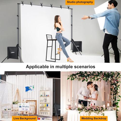 LINCO Lincostore Backdrop Stand for Parties Kit 10x7 ft Adjustable Back Drop Photography Studio Photo Background Support System with Clamps, Sand Bag, Carrying Bag 4172 4174 (10x7 ft)
