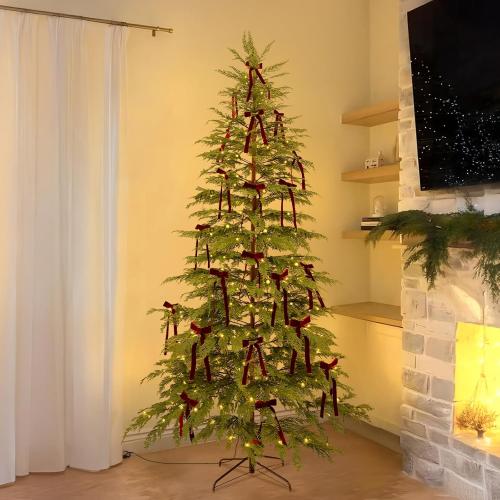 Christmas Decorations - 7.5 Ft Pre-Lit Twinkle Christmas Cypress Tree - Artificial Christmas Trees with 350 LED Lights - Xmas Holiday Decor for Indoor Home Party Living Room Office Decoration