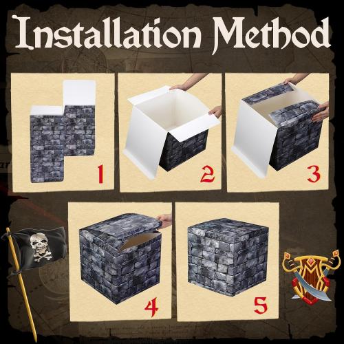 6 Pcs Large 11.81 Inch Stone Wall Boxes Medieval Themed Party Decorations Jumbo Giant Castle Brick Wall Centerpieces for Cobble Stone Brick Wall Medieval Party Birthday Party Favors Box