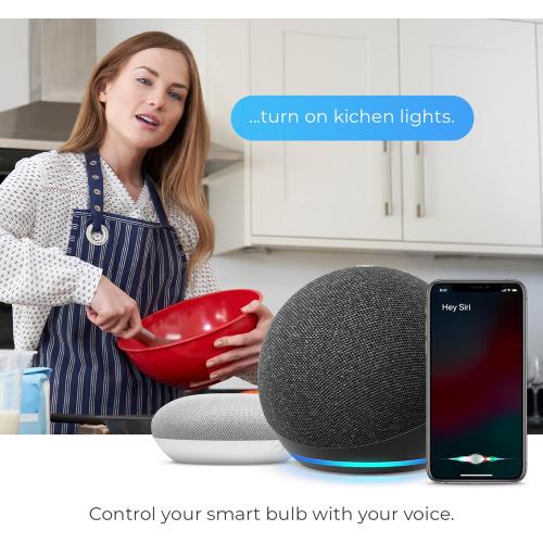 GLOBE Electric 35847 Wi-Fi Smart 7W (60W Equivalent) Spiral Filament Multicolor Changing RGB Tunable White Clear LED Light Bulb, No Hub Required, Voice Activated, 2000K - 5000K, ST19 Shape, E26 Base