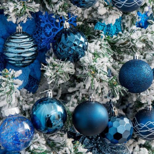XmasExp 60mm/2.36 Christmas Ball Ornaments Shatterproof Christmas Ornaments Set Decorations for Xmas Tree Balls - 24ct (2.36'', Blue)
