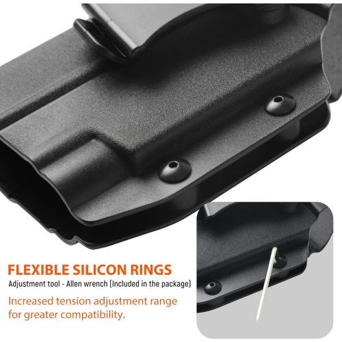 Kydex Holster for Glock 17/19/22/23/31/32/44/45 with Olight Baldr S/Baldr Mini, Optic Cut Fit Red Dot Sight, Black