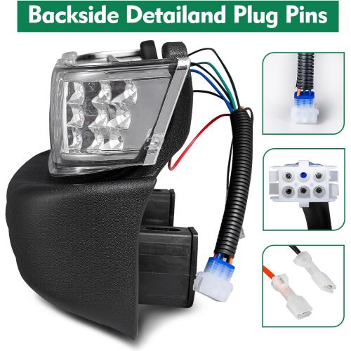 Upgrade Golf Cart Headlight Kit Fit for Club Car Precedent 2004-UP, Golf Cart Front LED Light Kit with Bumper Replacement for Club Car Precedent Gas&Electric