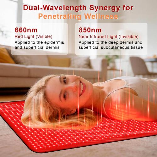 Full Body Red Light Therapy Mat, Large Size Red Light Therapy for Body 660 & 850nm Dual Wavelength Red Light Blanket, Birthday Christmas Gifts for Women Men Mom Dad Father Lover 76.8x33.4