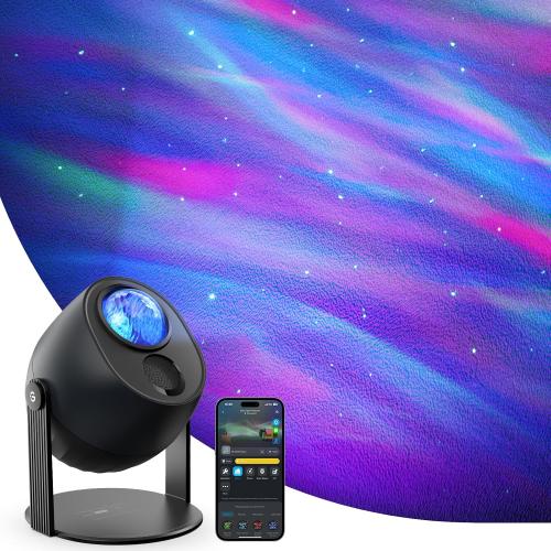 Govee Star Light Projector with 3 Aurora Flowing Effects | Works with Matter and Alexa, 52 Scene Modes, 18 White Noise Options, LED Night Light Projector for Bedroom, Without Plug
