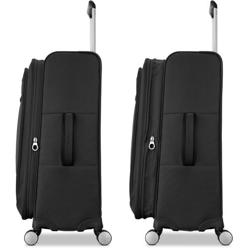 Samsonite Carry-On Soft-Sided Expandable 21-Inch Element Suitcase: Airline Approved for Most Major Airlines, Durable, 360° Spinner Wheels, Adjustable Handle, 2 Front & Side Pocket- Black