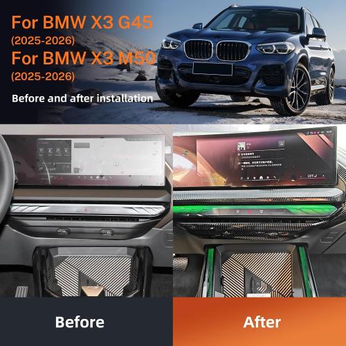 Dash Air Vent Cover for 2025-2026 BMW X3 G45 M50, Carbon Fiber | Fits 2025 2026 X3 G45 M50, Dashboard Panel Cover, Center Console AC Vent Trim, BMW Interior Accessories, Anti-Scratch