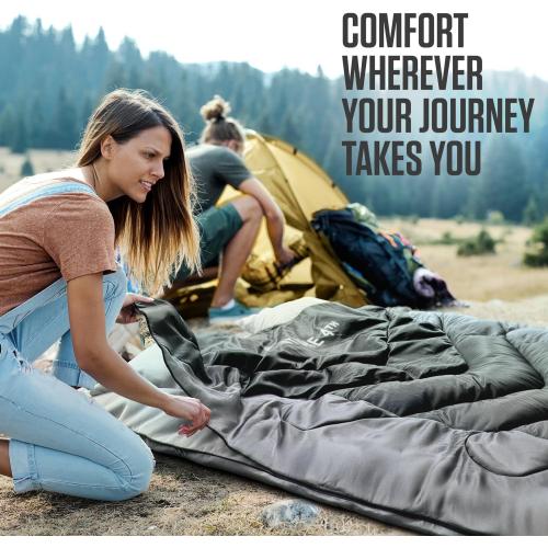 VENTURE 4TH Backpacking Sleeping Bag – XXL, Double and Single Sizes - Lightweight Warm & Cold Weather Sleeping Bags for Adults, Kids & Couples – Ideal for Hiking, Camping & Outdoor Adventures