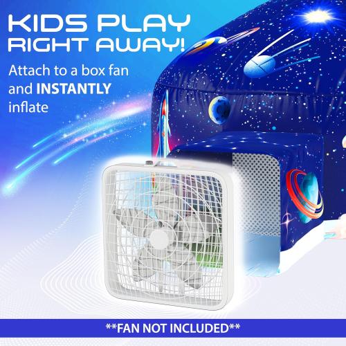 W&O Galactic Aerodome with LED Lights - Inflatable Space Fort for Kids Aged 3-12, Inflates in Seconds Creating an Immersive Galactic Experience (Fan Not Included)