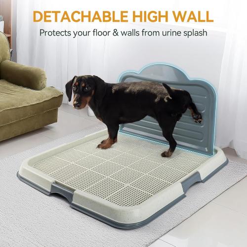PAWISE Dog Pee Pad Holder Tray with Splash Guard, 23.6 Large Puppy Potty Training Pad Tray, Puppy Litter Box with High-Wall, Indoor Pet Toilet for Small to Medium Sized Dogs