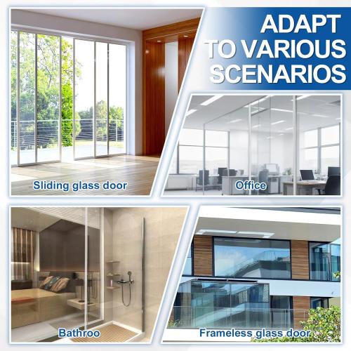 Shower Door Side Seal Strip 78.74 Inch (39.37 x 2 Pcs) for 1/4(6 mm) Frameless Glass Sliding or Swing Door (U Type) Sweep Clear PVC Waterproof to Stop Shower Leaks No Adhesive Needed