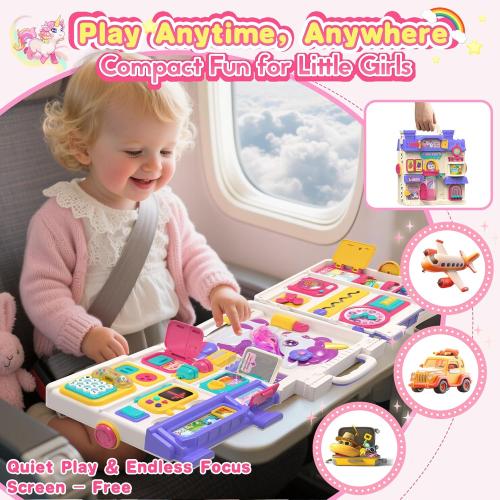 ELFJOY Montessori Toys for 1 Year Old Girl Gifts, Busy Board for 1 2 Year Old - 56  Activities Bilingual Early Educational Learning Toddler Baby Girl Toys, First Birthday Gifts for 1 2 Year Old Girls