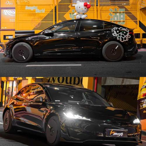 Wheel Cover Hubcaps with Rim Protectors - PC Material, Compatible with 2019-2026 Tesla Model 3 18 inch&2019-2026 Tesla Model y 19 inch,Set of 4 (Matte Black
