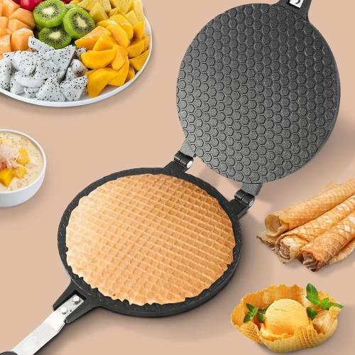 Waffle Cone Maker Ice Cream Cone Maker Household Waffle Maker Non-stick Egg Roll Maker for DIY Ice Cream Waffle Cone Desserts