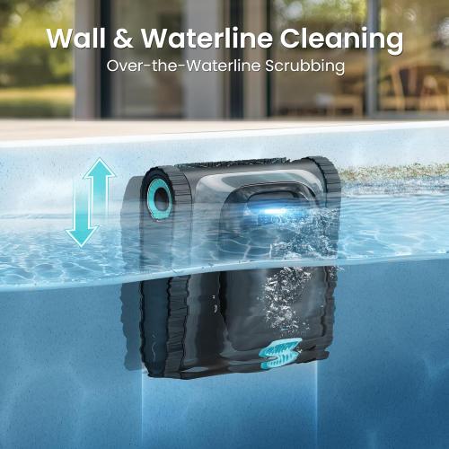 Aiper Scuba S1 Robotic Pool Cleaner, Wall & Waterline Cleaning, Dual Filtration, Extended 180-Min Battery Life, Smarter Navigation with High-Precision Sensors, App Support, OTA Upgrade