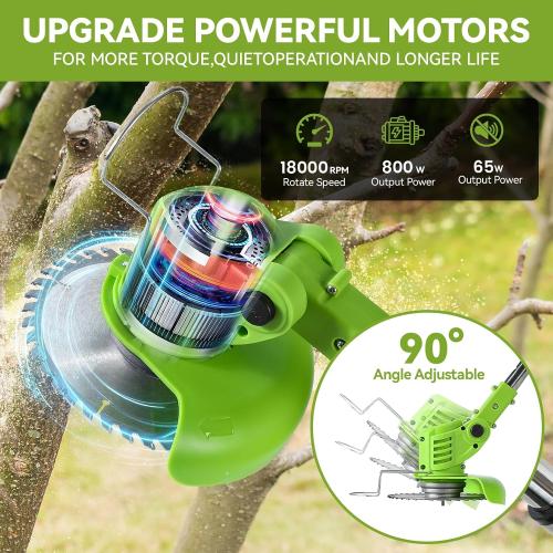 Weed Wacker Cordless,24v Electric Weed Eater Battery Powered