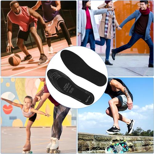 4 Pairs Shoe Inserts for Women Men, Memory Foam Shoe Inserts Soft Shoe Pads Inserts Breathable Shoe Sole Inserts Black Shoes Cushion Insoles Replacement Set for Women Men Kids Sneakers Flat Shoes