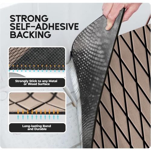 FOCEAN Boat Flooring EVA Foam Boat Decking Self-Adhesive Marine Mat for Motorboats Jon Boats Kayak Bass Boat Garden Floor