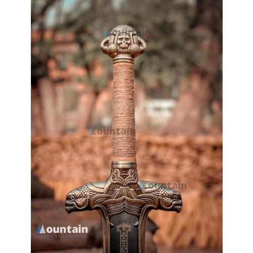Mettleive | Conan The Barbarian Father Sword Full Tang Conan Real Atlantean Barbarian Destroyer Conquering Double Edge Two Sided Cold Steel Sword