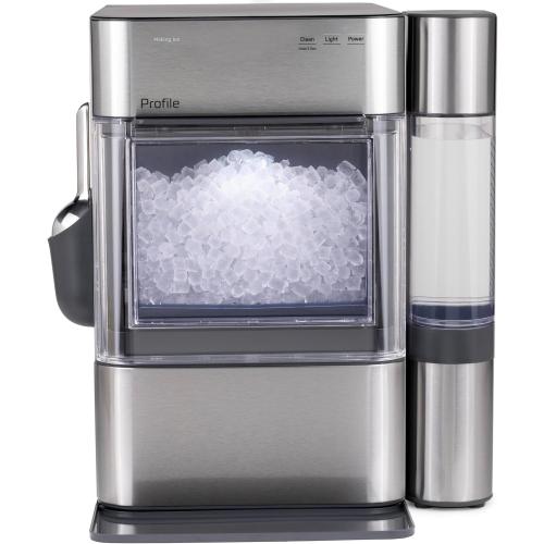 GE Profile Opal 2.0 Ultra Nugget Ice Maker with Side Tank and Scale Inhibiting Filter, Scoop Included, 38 lbs in 24 Hours, Pellet Ice Machine with WiFi & Smart Connected, Stainless Steel