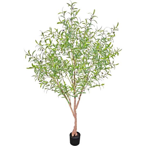 Fake Tree Faux Olive Tree Artificial Olive Trees Artificial Indoor 6.3 Feet Realistic Potted Silk Indoor Large Fruit for Home Offices, Living Rooms, Bedrooms, Stairs and Foyer Decor