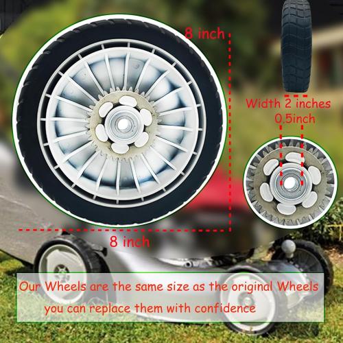 4 Pack Lawn Mower Wheels, HRR216K9VKAA Wheels, Fit for Honda HRR216 HR215 HRT216 HRB215 HRR2168vka etc 21 Inch Lawn Mower,2 Rear Wheels 42710-VE2-M02ZE, 2 Front Wheels 44710-VL0-L02ZB,5 Years Warranty