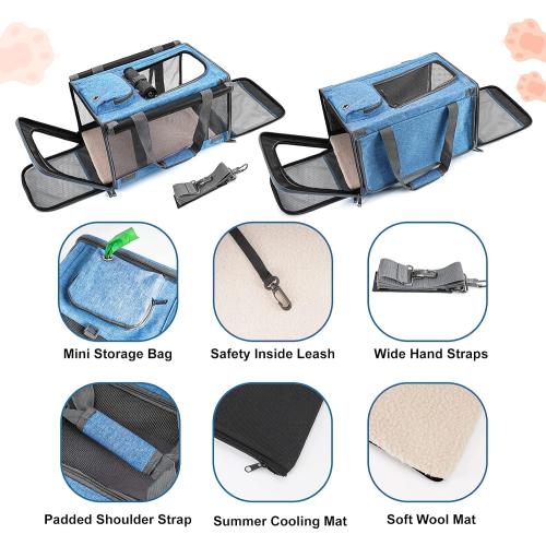 GAPZER Pet Carrier for Large and Medium Cats, Soft-Sided Pet Carrier for Big Medium Cats and Puppy, Dog Carriers Cat Carriers Pet Privacy Protection Travel Carriers