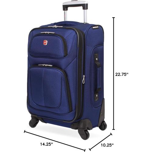 SwissGear Sion Softside Expandable Luggage, Blue, Carry-On 21-Inch