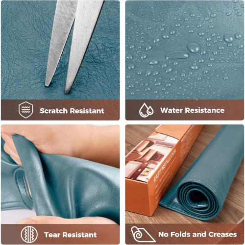 Headrest Cover for Recliner Chair Recliner Headrest Protector Faux Leather Headrest Cover with Elastic Straps Couch Headrest Covers for Furniture Sofa Protector 17 x 27In(Ocean Blue)