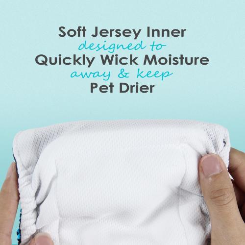 wegreeco Washable Male Dog Belly Band (Stylish Pattern)- Pack of 3 - Male Dog Belly Wrap, Dog Diapers Male (Abstract Geometrical Blue, Small)