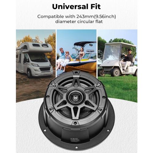 KEMIMOTO 6.5 inch Speaker with Enclosure Pods, No Worry About Speakers Compatibility, IPX5 Water-Resistant Coaxial Speaker Box, Universal Fit for UTVs, RVs, Cars, Boats, Trunks, Golf Carts